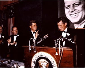 President Kennedy introducing Senator Kennedy