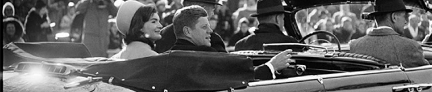 President and Mrs. Kennedy during Inaugural Parade
