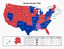 Election Results 1960 Map with Chart