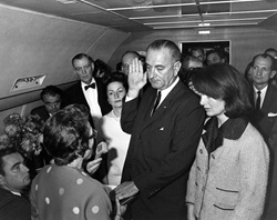 President Lyndon B. Johnson takes Oath of Office