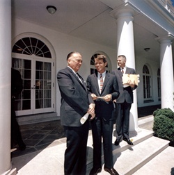 JFKWHP-ST-C147-4-63. FBI Director J. Edgar Hoover and Attorney General Robert F. Kennedy, 7 May 1963
