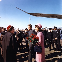 President and Mrs. Kennedy at Love Field, Dallas, Texas