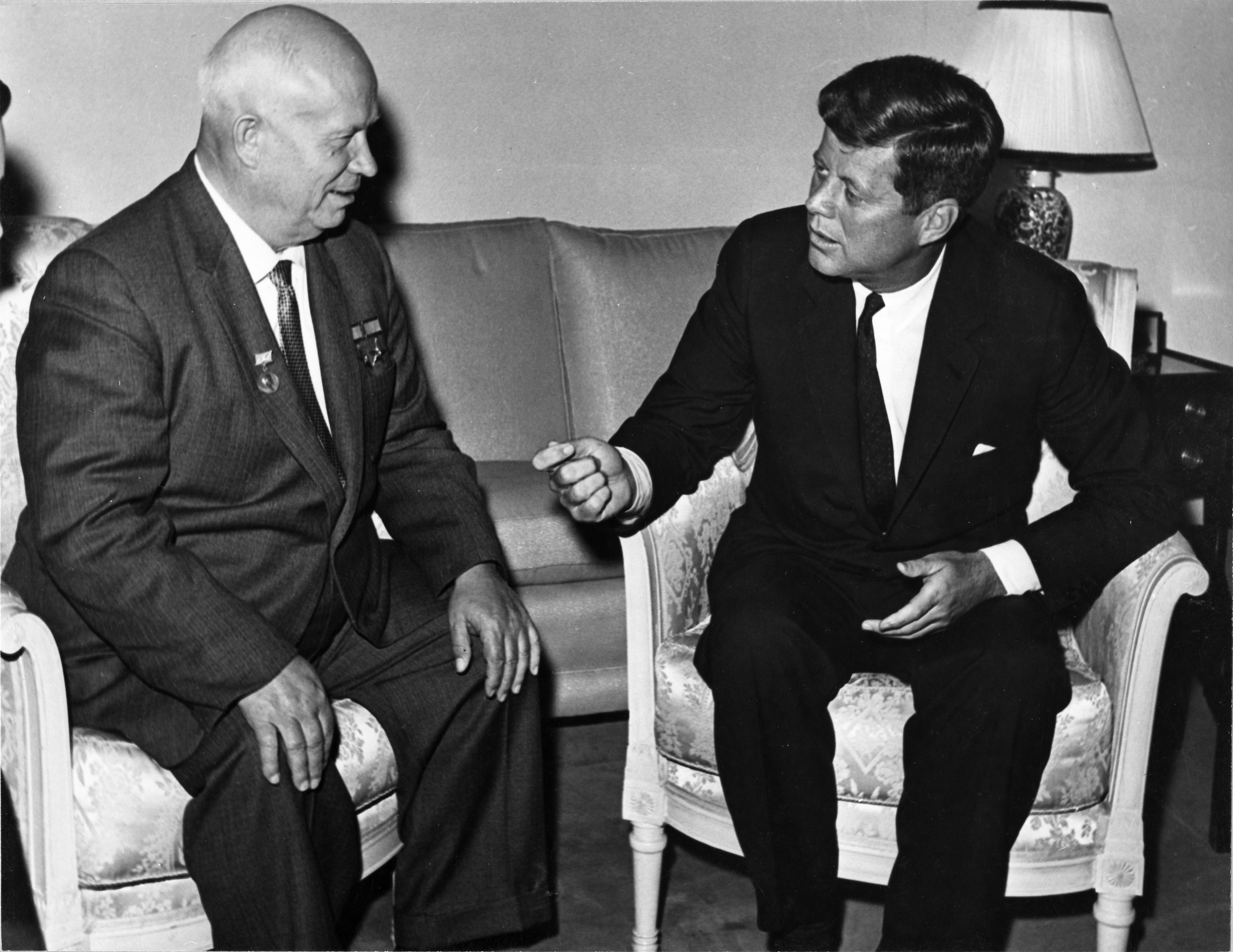 President John F. Kennedy meets with Chairman Nikita Khrushchev