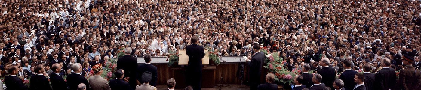 KN-C29248. President John F. Kennedy Speaks at Rudolph Wilde Platz in Berlin, Germany