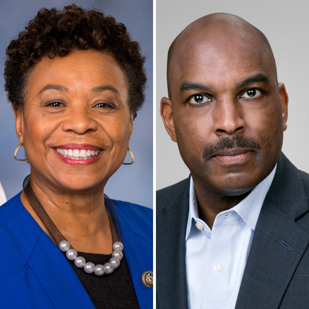 Images of Congresswoman Barbara Lee and professor Kenneth Mack