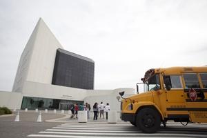 School group comes to the JFK Library