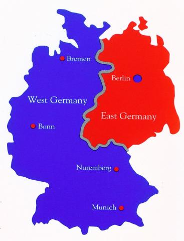 map of East and West Germany