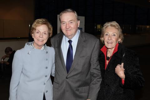 Conway with Richard and Nancy Donahue at the Profile in Trust Wall Dedication, at the Kennedy Library