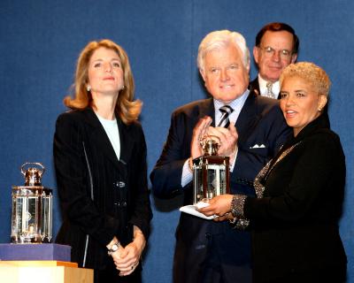 2005 PICA Winner Shirley Franklin with Caroline Kennedy and Edward M. Kennedy