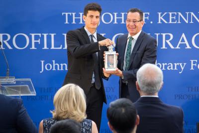 2016 PICA Winner Dannel Malloy with Jack Schlossberg