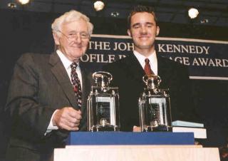 John Seigenthaler and Tyler Boersen, co-winner of the 2001 Profile in Courage Essay Contest
