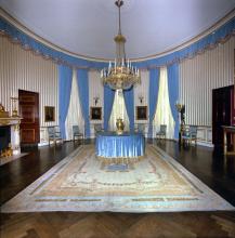 JFKWHP-KN-C28927. Blue Room of the White House, 4 June 1963