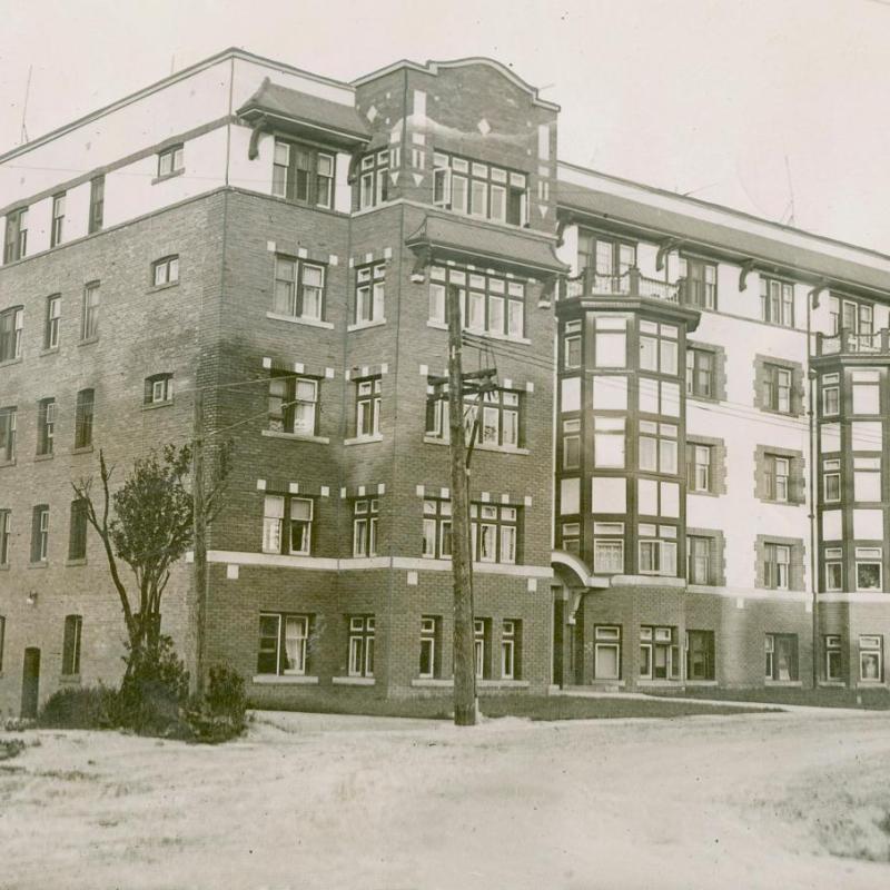 A 1926 photo showing the exterior of the apartment building where Ernest and Hadley Hemingway lived.